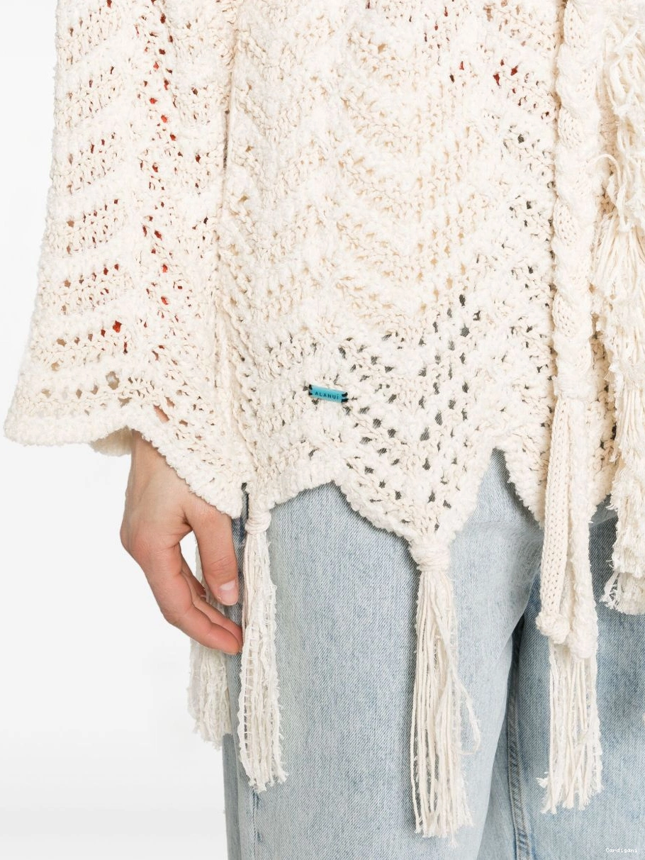 Affordable chevron-knit Women fringed Alanui cardigan 0714